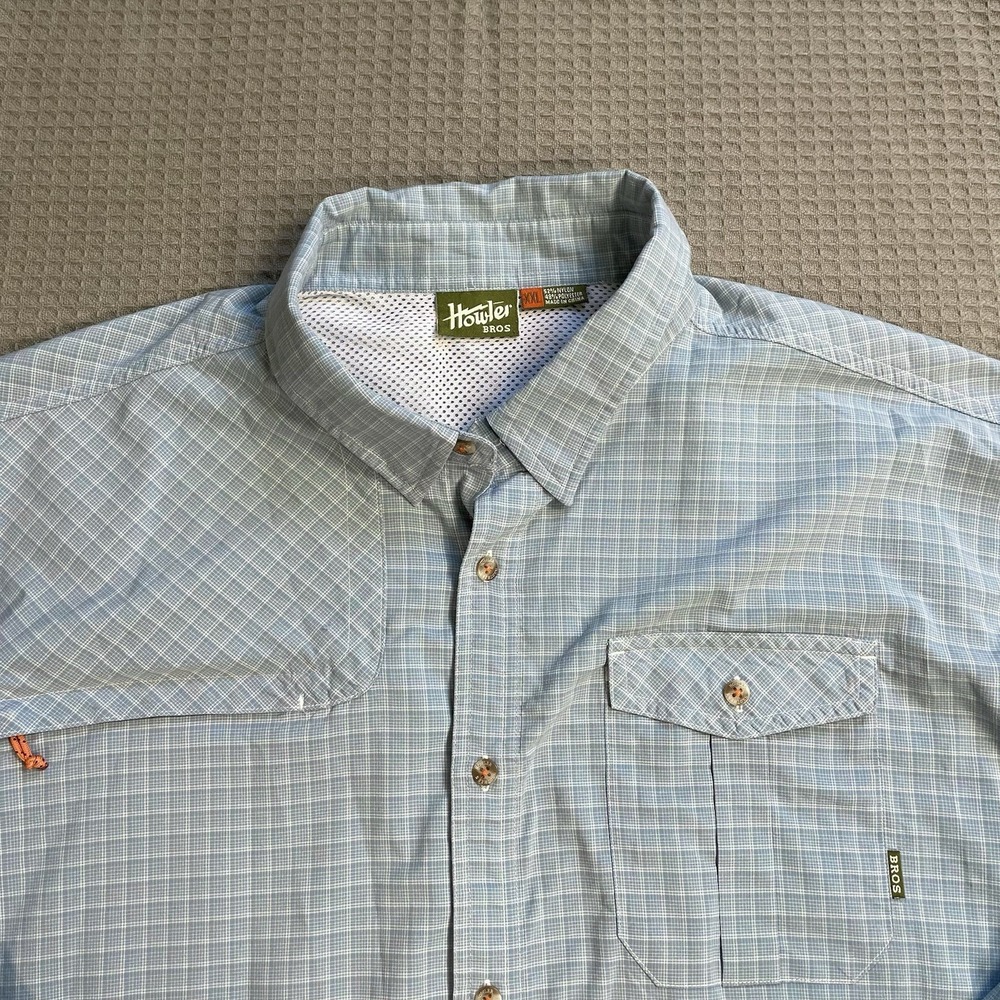 Howler Bros Shirt XXL Men's Long Sleeve Vented Performance Plaid Nylon Stretch